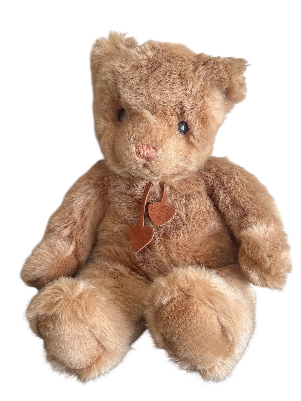 Vintage Gund Collectors Classic Teddy Bear Brown 1986 Suede Heart Pendants 15in